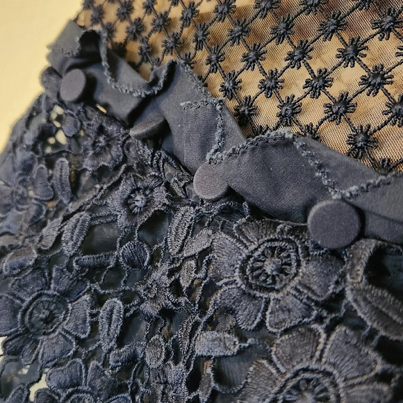 SELF-PORTRAIT Navy Blue Blouse - Picture 6 of 13